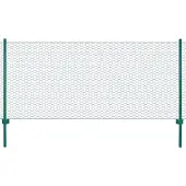 vidaXL Maschendrahtzaun mit Pfosten Stahl 25 x 0,5 m Grün