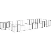 vidaXL Hundezwinger Schwarz 26,62 m² Stahl