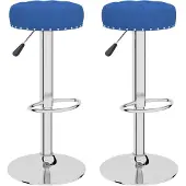 vidaXL Barhocker 2 Stk. Blau Stoff