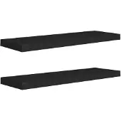 vidaXL - Wandregale - schwebend - 2 - Stück - 80x23,5x3,8 - cm - MDF - schwarz