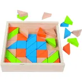 Beleduc Lernspielzeug Triangle Blox Holzbauset 61-teilig für Kinder