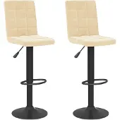 vidaXL Barhocker 2 Stk. Creme Samt