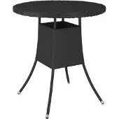 vidaXL Gartentisch Schwarz 70x70x73 cm Poly Rattan