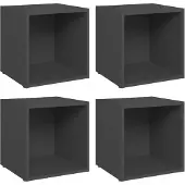 vidaXL TV-Schränke 4 Stk. Grau 37x35x37 cm Holzwerkstoff