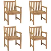 vidaXL Gartenstühle 4 Stk. Massivholz Teak
