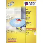 Avery-Zweckform Zweckform L6043-100, Weiß, Rund, Dauerhaft, Weiss auf Transparent, DIN A4, CD/DVD