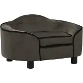 vidaXL Hundesofa Dunkelgrau 67x47x36 cm Plüsch