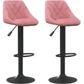 vidaXL Barhocker 2 Stk. Rosa Samt