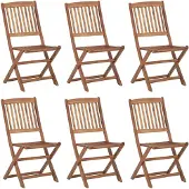 vidaXL Klappbare Gartenstühle 6 Stk. Massivholz Akazie