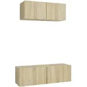 vidaXL 2-tlg. TV-Schrank-Set Sonoma-Eiche Holzwerkstoff