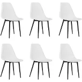 vidaXL Esszimmerstühle 6 Stk. Weiß PP