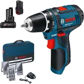 Bosch Akku-Bohrschrauber GSR 12V-15, mit 1 x 2.0 Ah, 1 x 4.0 Ah, Zubehör-Set in Tasche