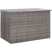vidaXL Garden-Auflagenbox Grau 150x100x100 cm Poly Rattan