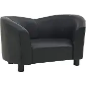vidaXL Hundesofa Schwarz 67x41x39 cm Kunstleder