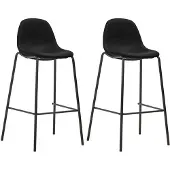 vidaXL Barhocker 2 Stk. Schwarz Stoff