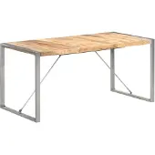 vidaXL Esstisch 160x80x75 cm Raues Mango-Massivholz