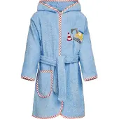 Playshoes Bademantel Bouw Jungen Baumwolle hellblau Größe 110/116