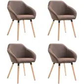 vidaXL Esszimmerstühle 4 Stk. Braun Stoff