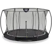 Exit Black Edition Trampolin ø366cm, Bodentrampolin, Rund, für Kinder, Schwarz