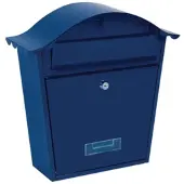 Gardalux Briefkasten Paris, wandmontiert, mit Namensschild, inkl. 2 Schlüssel, Maße (H x B x T) 37 x 26,5 x 13,2 cm, blau