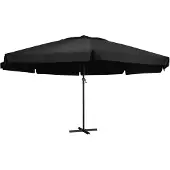 vidaXL Sonnenschirm mit Aluminium-Mast 600 cm Schwarz