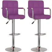 vidaXL Barhocker 2 Stk. Lila Kunstleder