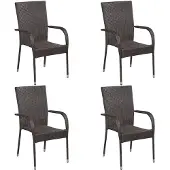 vidaXL Stapelbare Gartenstühle 4 Stk. Poly Rattan Braun