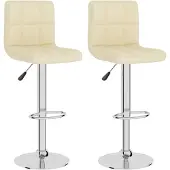 vidaXL Barhocker 2 Stk. Creme Stoff