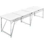 vidaXL Faltbarer Campingtisch Höhenverstellbar Aluminium 240x60 Cm