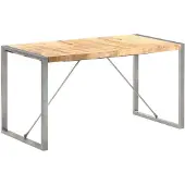 vidaXL Esstisch 140x70x75 cm Raues Mango-Massivholz