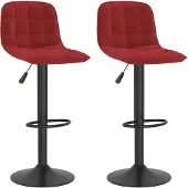vidaXL Barhocker 2 Stk. Weinrot Samt