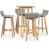 vidaXL 5-tlg. Garten-Essgruppe Massivholz Akazie