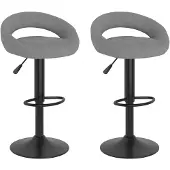vidaXL Barhocker 2 Stk. Hellgrau Samt
