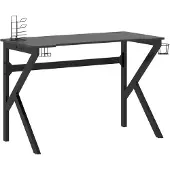 vidaXL Gaming-Schreibtisch mit K-Gestell Schwarz und Rot 110x60x75 cm