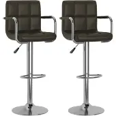 vidaXL Barhocker 2 Stk. Braun Kunstleder