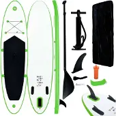 vidaXL Aufblasbares Stand Up Paddle Board Set Grün und Weiß