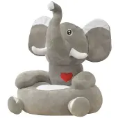 vidaXL Plüsch-Kindersessel Elefant Grau