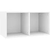 vidaXL Schallplatten-Aufbewahrungsbox Weiß 71x34x36 cm Holzwerkstoff