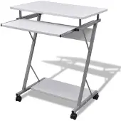 vidaXL Computertisch Computerwagen PC Tisch Bürotisch Laptop auf Rollen weiß