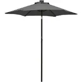 vidaXL Sonnenschirm mit LED-Beleuchtung Anthrazit 200x211 cm Alu