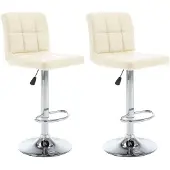 vidaXL Barhocker 2 Stk. Creme Kunstleder