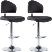vidaXL Barhocker 2 Stk. Schwarz Kunstleder