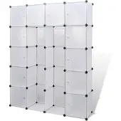 vidaXL Modularer Schrank mit 14 Fächern Weiß 37x146x180,5 cm