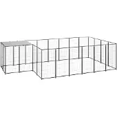 vidaXL Hundezwinger Schwarz 8,47 m² Stahl