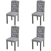 vidaXL Esszimmerstühle 4 Stk. Grau Stoff