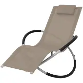vidaXL Sonnenliege Geometrisch Stahl Taupe