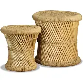 vidaXL Hocker 2 Stk. Bambus und Jute