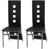vidaXL Esszimmerstühle 2 Stk. Schwarz Kunstleder
