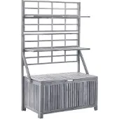 vidaXL Aufbewahrungstruhe mit Rankgitter 99x55x160cm Massivholz Akazie