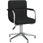 vidaXL Esszimmerstuhl Drehbar Schwarz Stoff